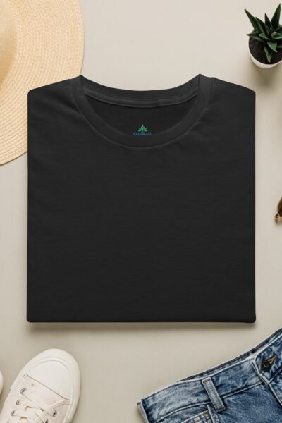 Black T Shirt 100 Cotton 180 GSM Kalavaasi Black Back 2