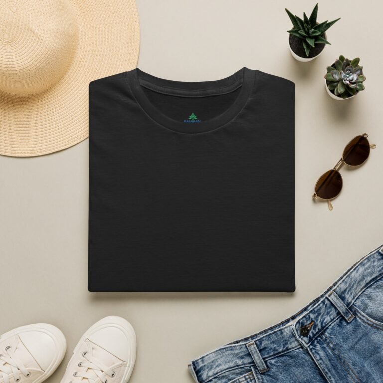 Black T Shirt 100 Cotton 180 GSM Kalavaasi Black Back 2