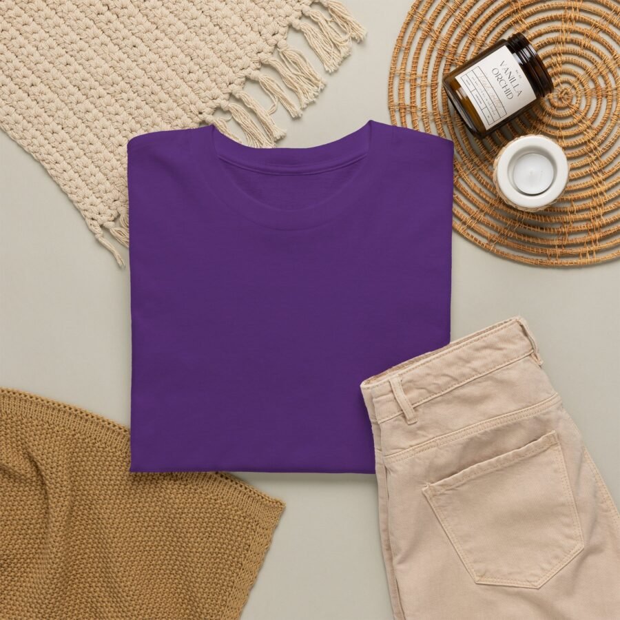 Half Sleeves Crew Neck Regular Fit Purple T-Shirt | 100% Pure Cotton 180 GSM | Kalavaasi