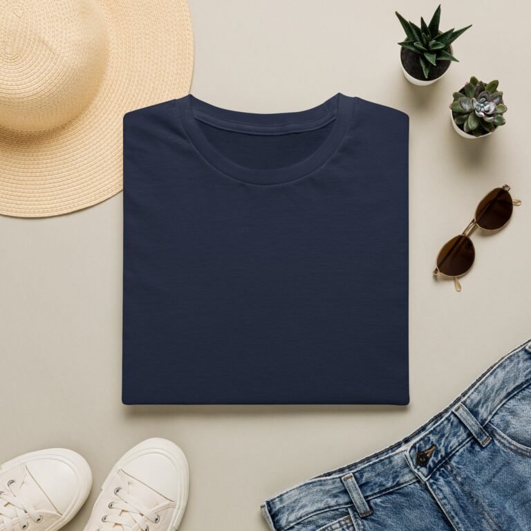Navy Blue T Shirt 100 Cotton 180 GSM Kalavaasi Folded 2