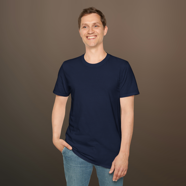 Navy Blue T Shirt 100 Cotton 180 GSM Kalavaasi Person 2 Front 1 1