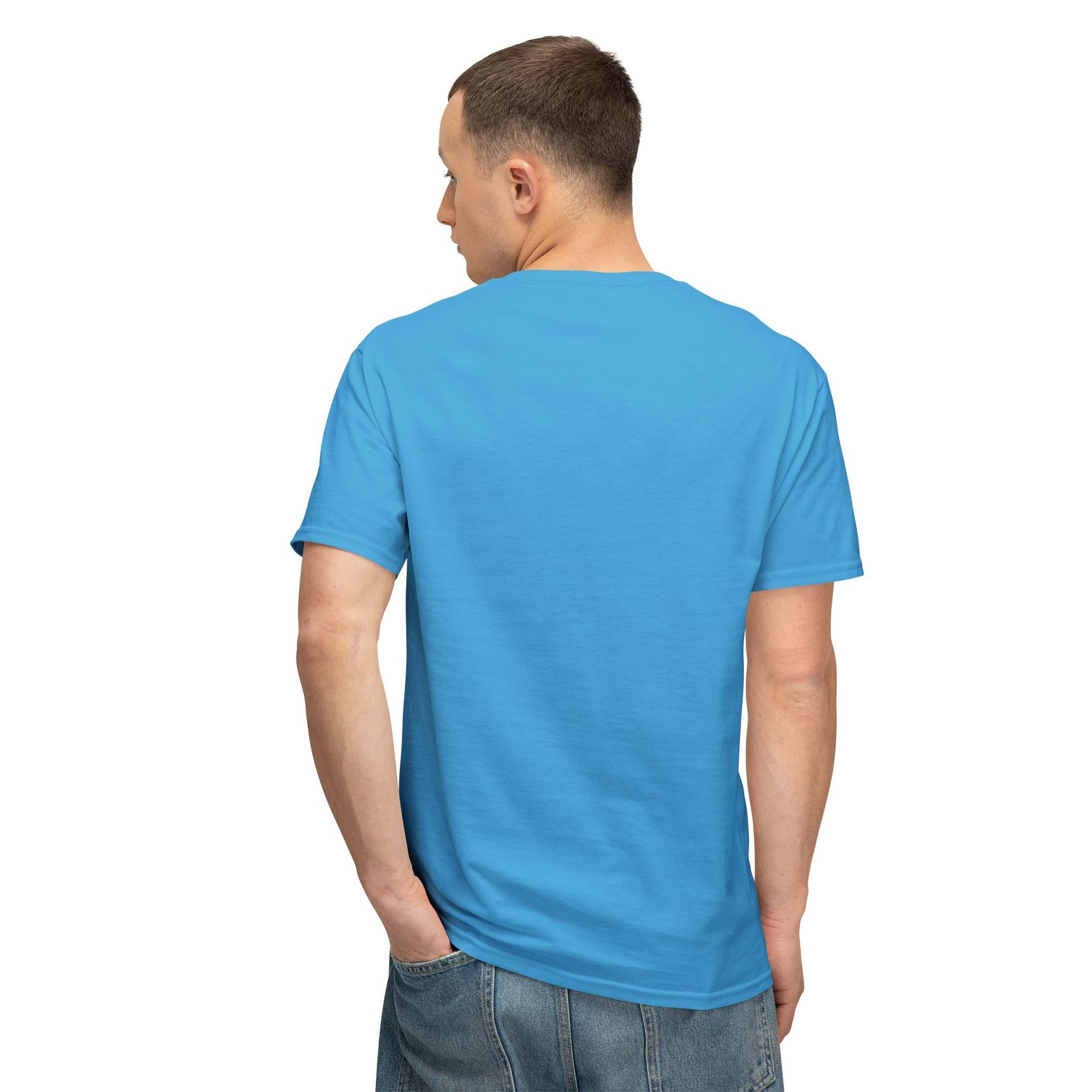Half Sleeves Crew Neck Regular Aqua Blue T-Shirt | 100% Cotton 180 GSM | Kalavaasi