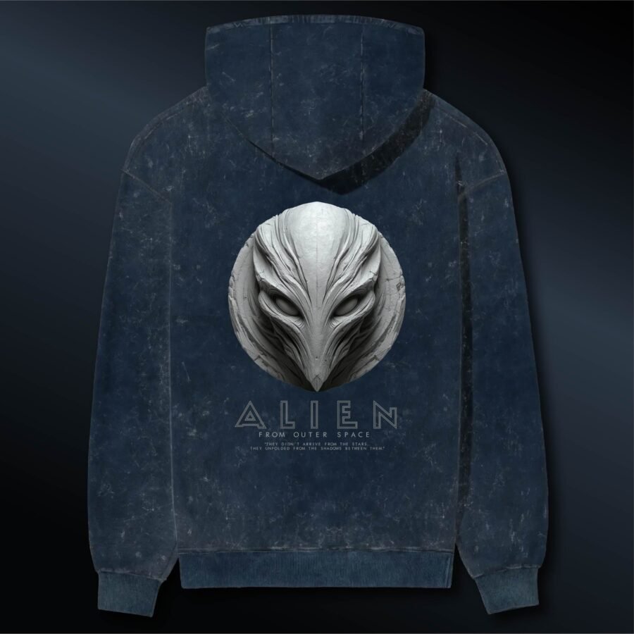Alien Fos Acid Wash Hoodie | 300 GSM Premium Cotton Unisex Streetwear | Kalavaasi