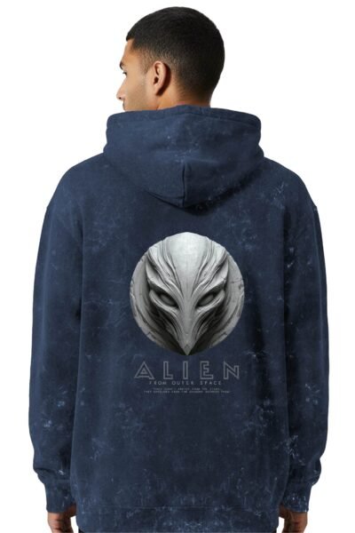 Alien Fos Acid Wash Hoodie | 300 GSM Premium Cotton Unisex Streetwear | Kalavaasi