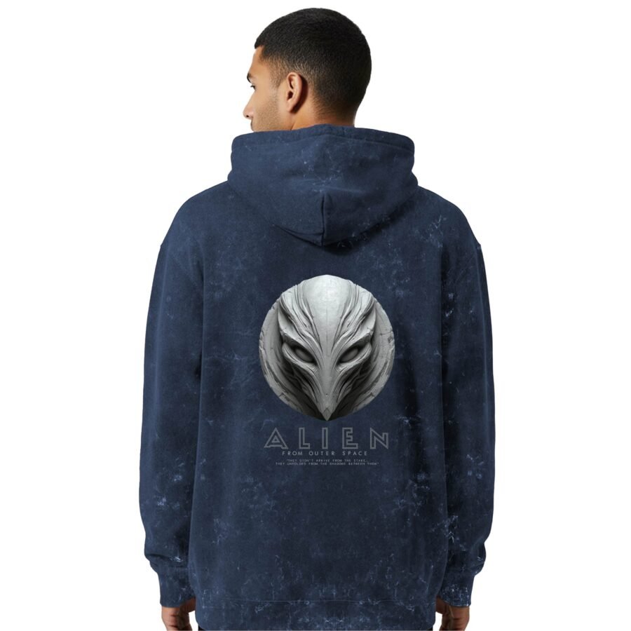 Alien Fos Acid Wash Hoodie | 300 GSM Premium Cotton Unisex Streetwear | Kalavaasi