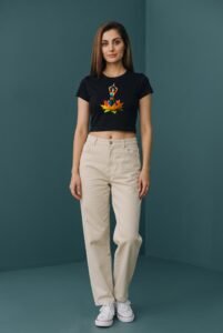 Nature Dance Crop Top – Stylish Stretch Fit Casual Top | Women Wear | Kalavaasi