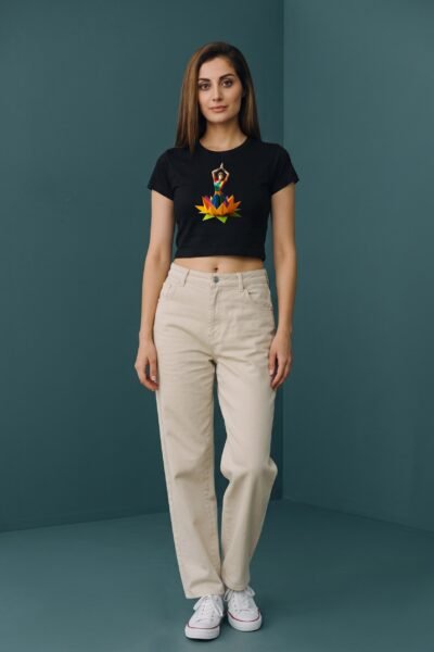 Nature Dance Crop Top – Stylish Stretch Fit Casual Top | Women Wear | Kalavaasi