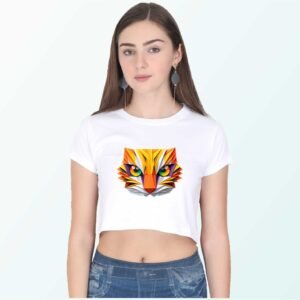 Wild cat Crop Top – Stylish Stretch Fit Casual Top | Women Wear | Kalavaasi