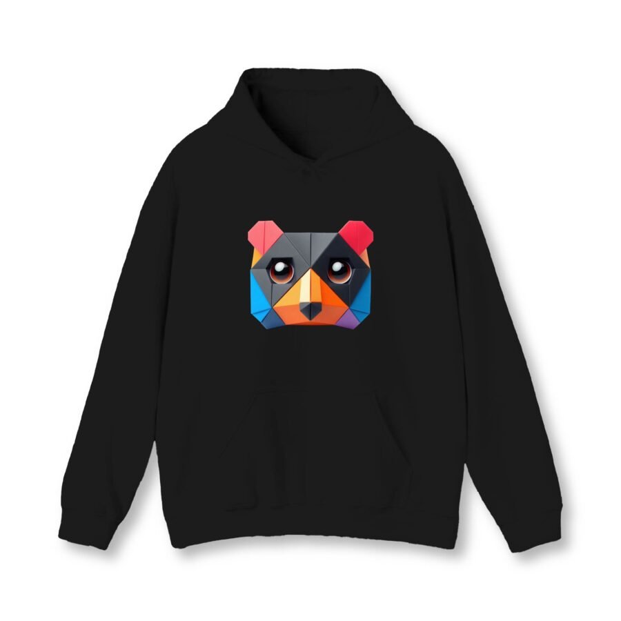 Bear Black Classic Hoodie | 300 GSM Cotton-Rich Unisex Streetwear | Kalavaasi