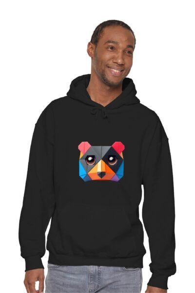 Bear Black Classic Hoodie | 300 GSM Cotton-Rich Unisex Streetwear | Kalavaasi