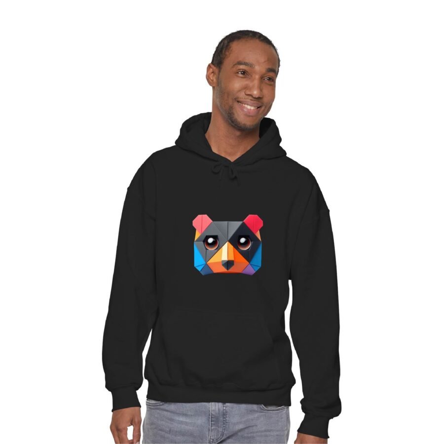 Bear Black Classic Hoodie | 300 GSM Cotton-Rich Unisex Streetwear | Kalavaasi