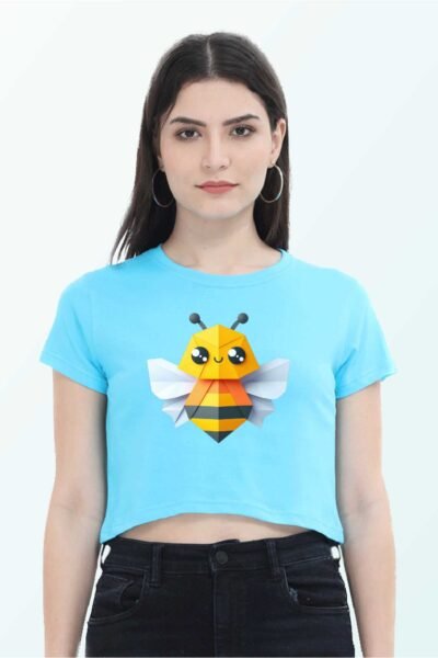 Bee Crop Top – Stylish Stretch Fit Casual Top | Women Wear | Kalavaasi