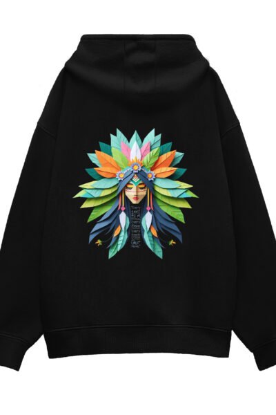 Black Unisex Over Hoddies UH32 Back 1
