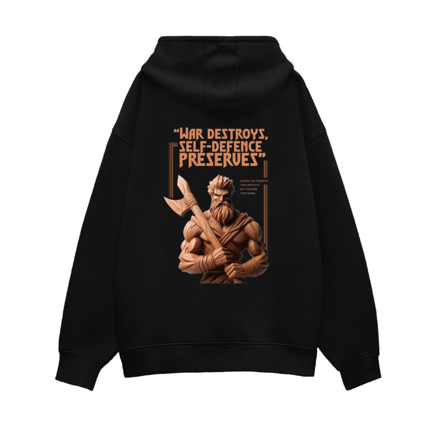 Warrior Oversized Hoodie | 400 GSM Premium Unisex Heavyweight Streetwear | Kalavaasi