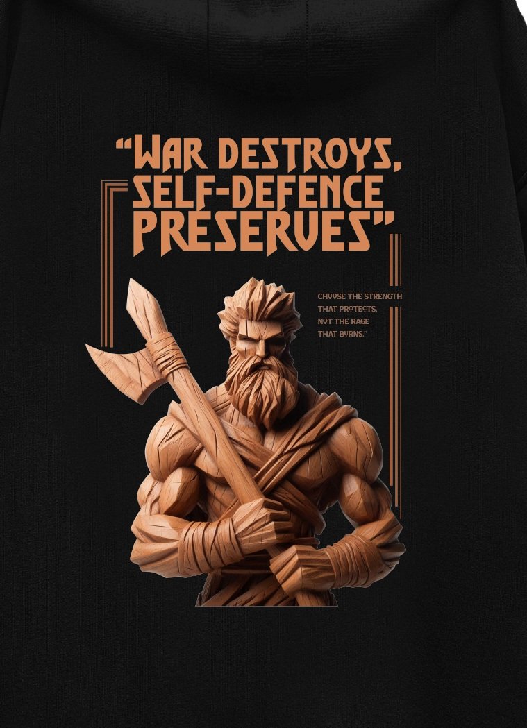 Warrior Oversized Hoodie | 400 GSM Premium Unisex Heavyweight Streetwear | Kalavaasi