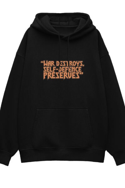 Black Unisex Over Hoddies UH32 Front