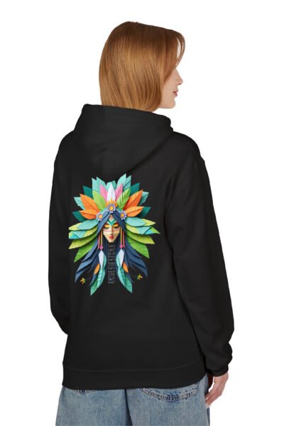 Black Unisex Over Hoddies UH32 Front FeMale 2 Back