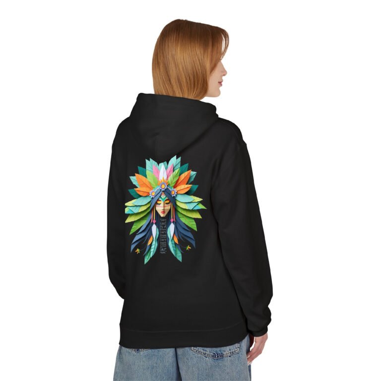 Black Unisex Over Hoddies UH32 Front FeMale 2 Back
