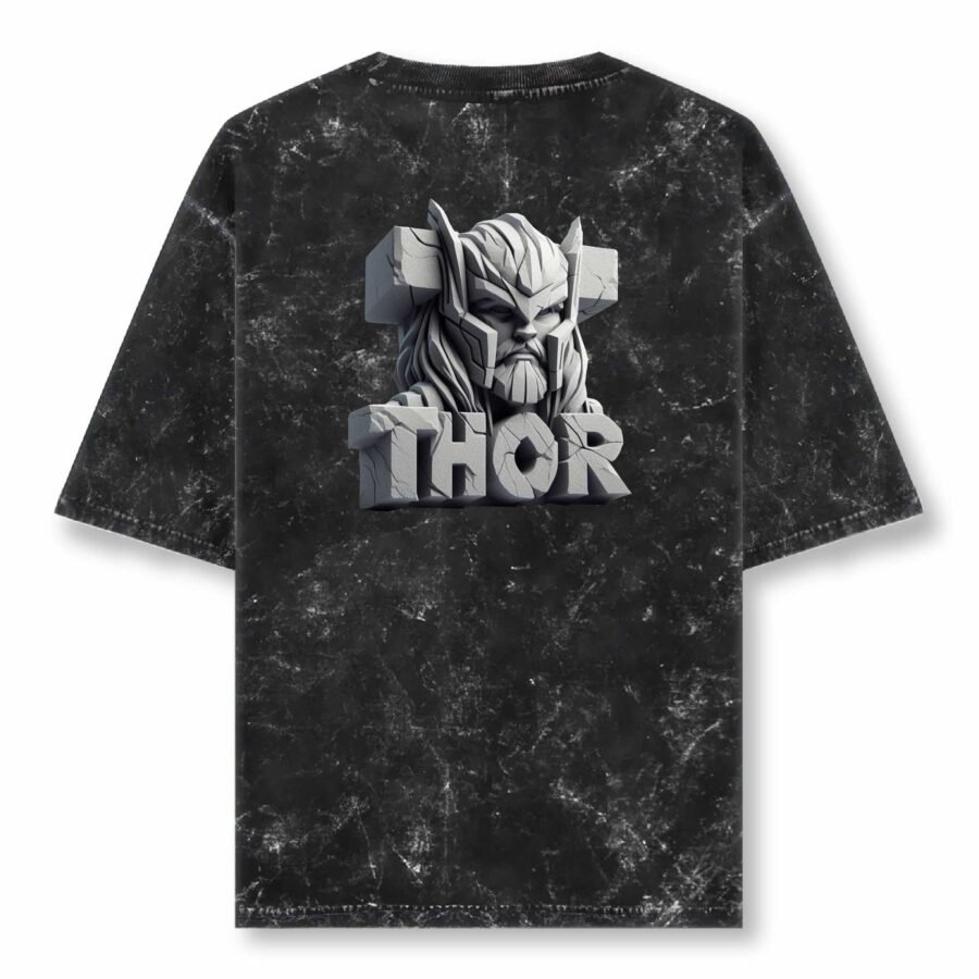 Thor 3D Acid Washed Oversized T-Shirt | Unisex Wear | Kalavaasi
