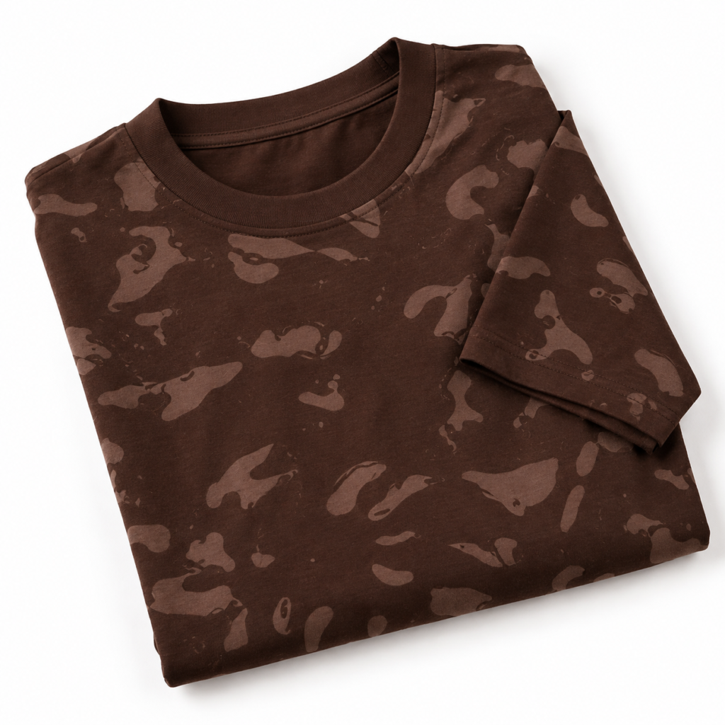Brown Splatter Wash Acid Washed Oversized T Shirt Unisex Wear Kalavaasi 3