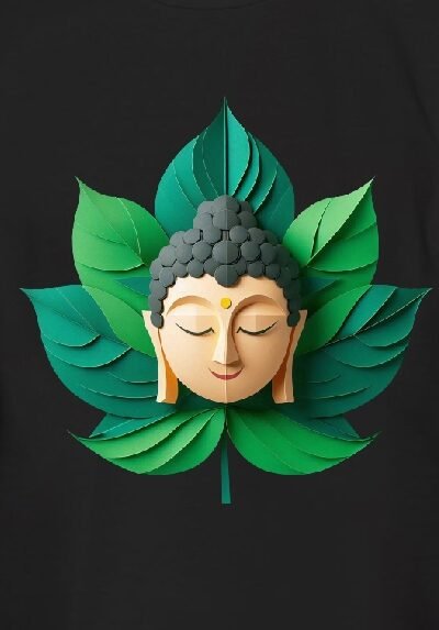 Budhha big Leaves Black OverT Boy 1 Front 1