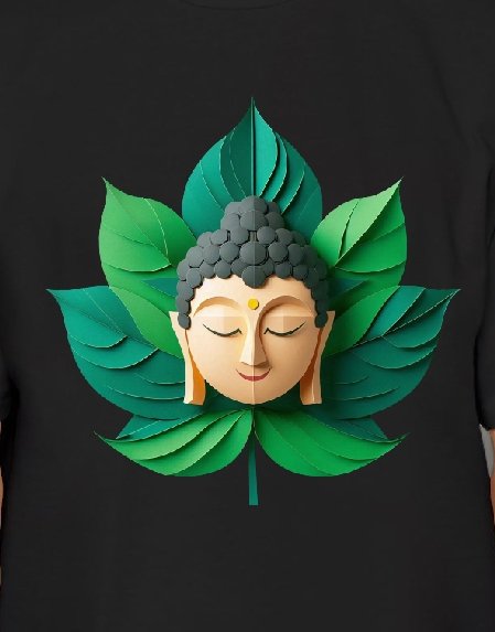 Budhha big Leaves Black OverT Boy 1 Front 1
