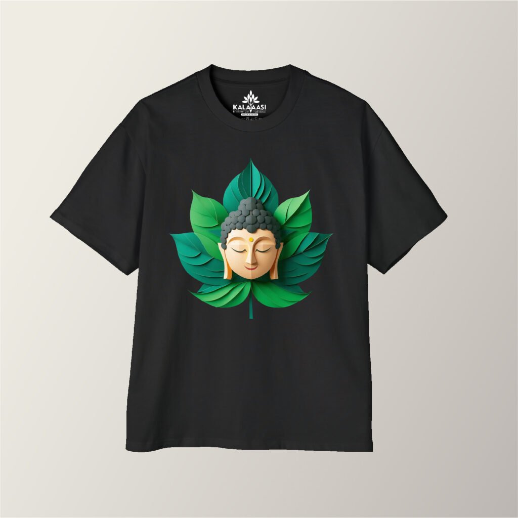 Budhha big Leaves Black OverT Boy 1 Front 2
