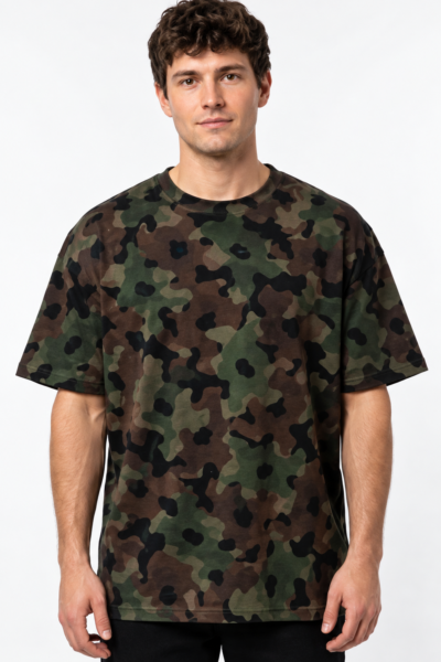 Camo Fade Acid Washed Oversized T Shirt Unisex Wear Kalavaasi 3