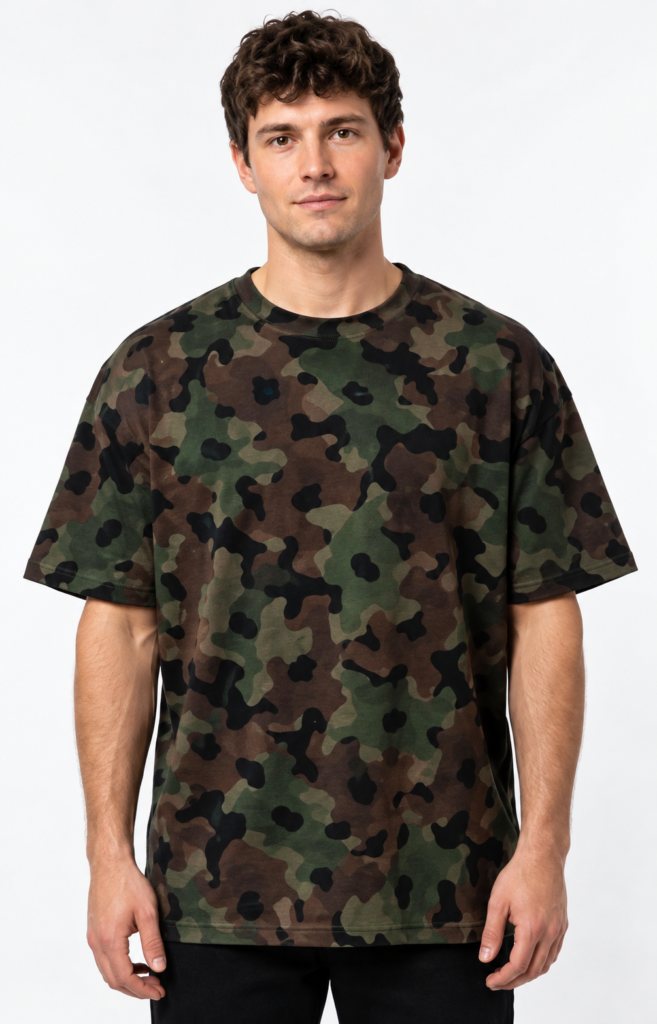 Camo Fade Acid Washed Oversized T Shirt Unisex Wear Kalavaasi 3