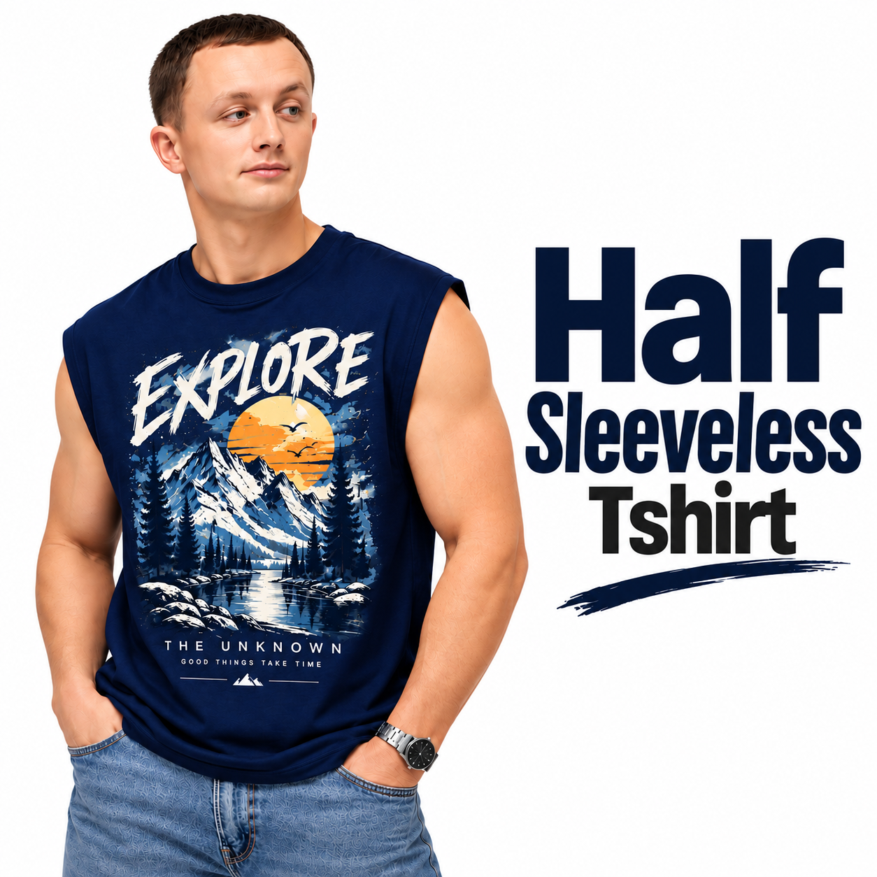 Half Sleeveless tshirt