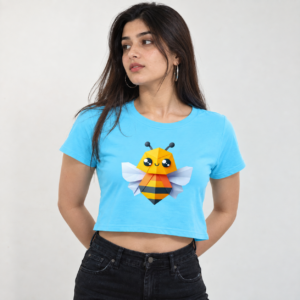 Bee Crop Top – Stylish Stretch Fit Casual Top | Women Wear | Kalavaasi