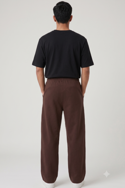 Chocolate Brown 260 GSM Oversized Sweatpants | Unisex Baggy Streetwear Pants | Kalavaasi