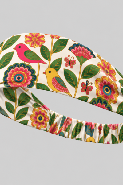 Folk Floral Bird Headband– Stretchable Sports & Fashion Headband | Kalavaasi
