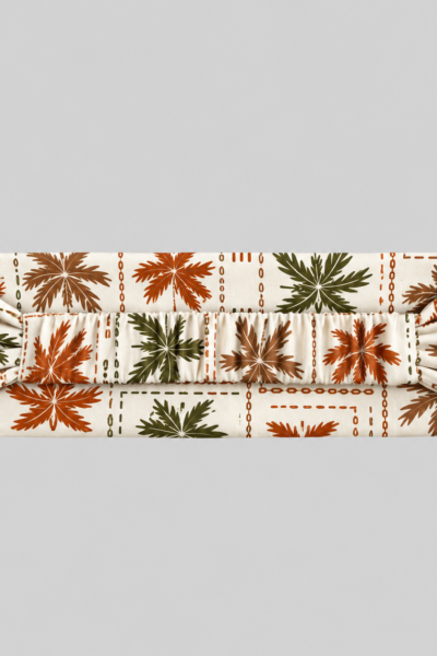 Cream Palm Leaf Ruched Headband