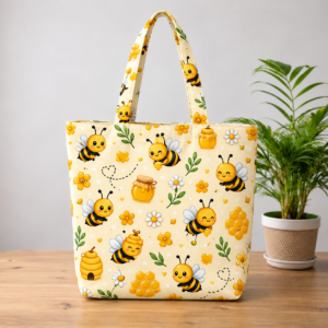 Cute Bee Pattern Large Tote Bag – UT20 Kalavaasi 3