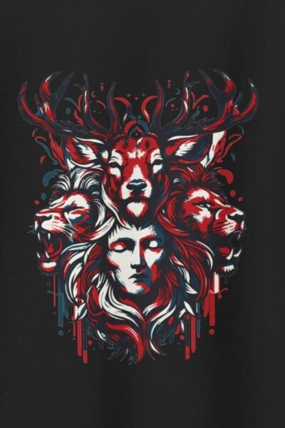 Deer Human Abstract design 2