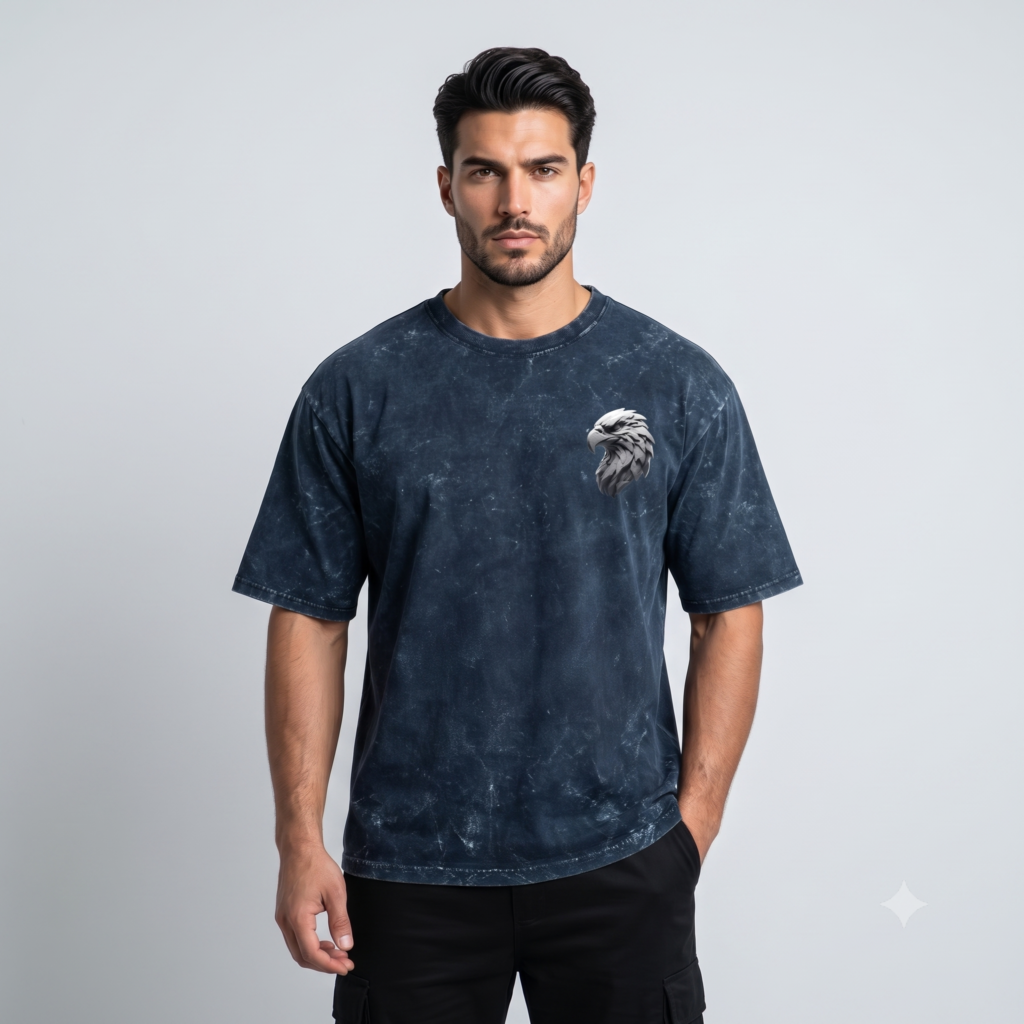 Eagle Sculpt ACid Washed Tshirt Front