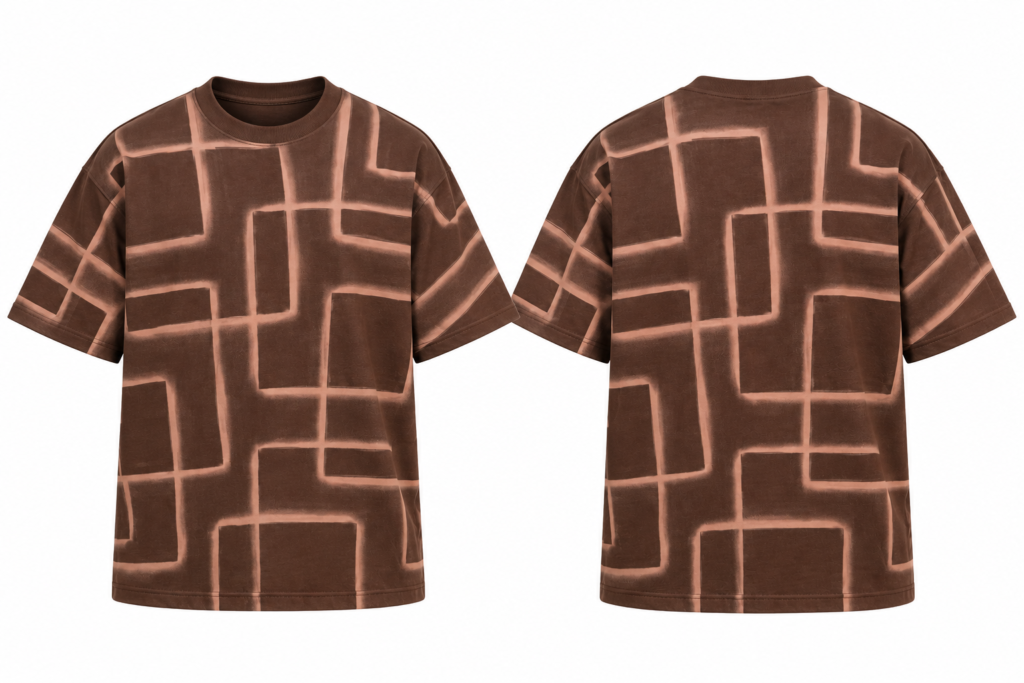 Earthy brown Acid Washed Oversized T Shirt Unisex Wear Kalavaasi 1