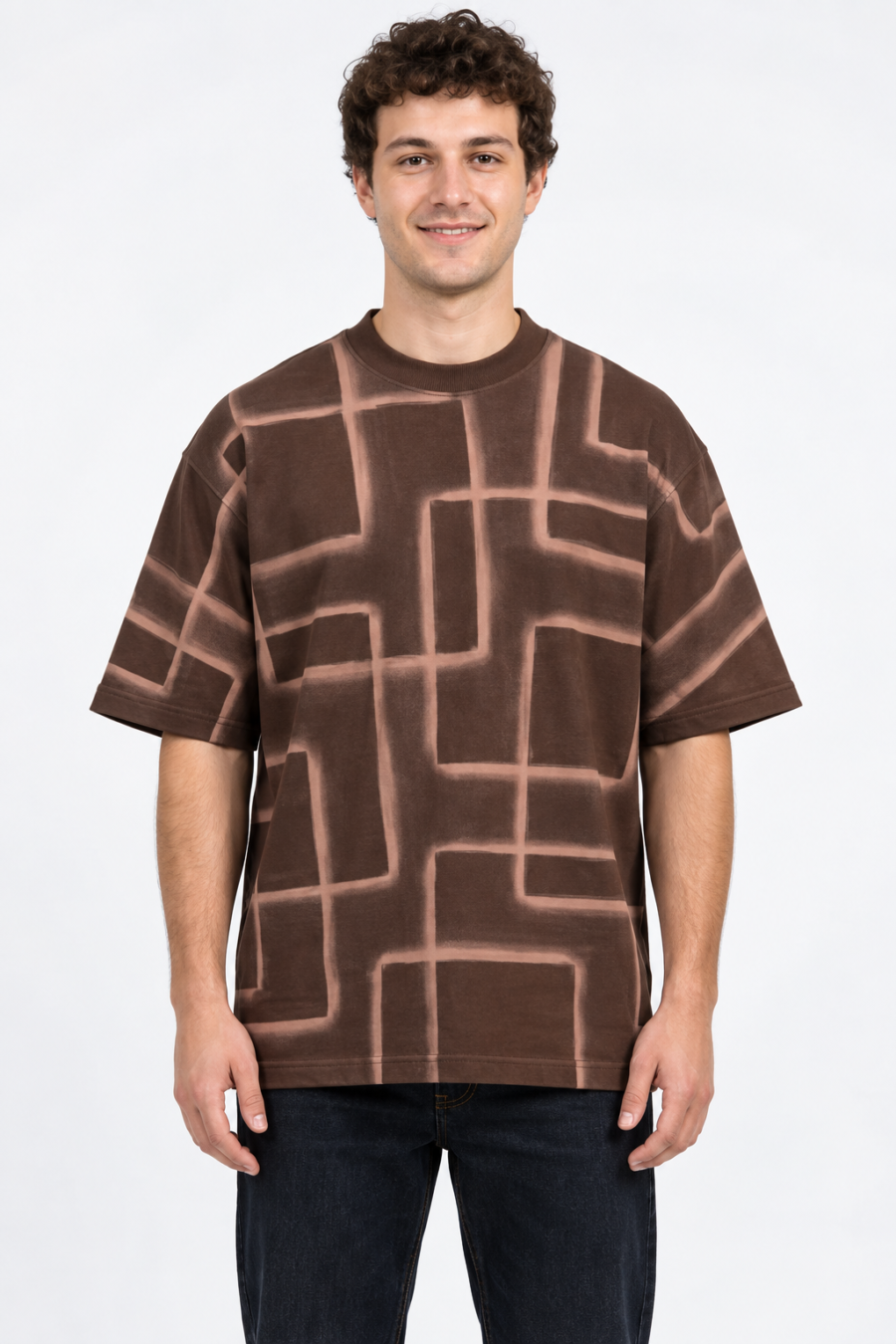 Earthy brown Acid Washed Oversized T Shirt Unisex Wear Kalavaasi 3