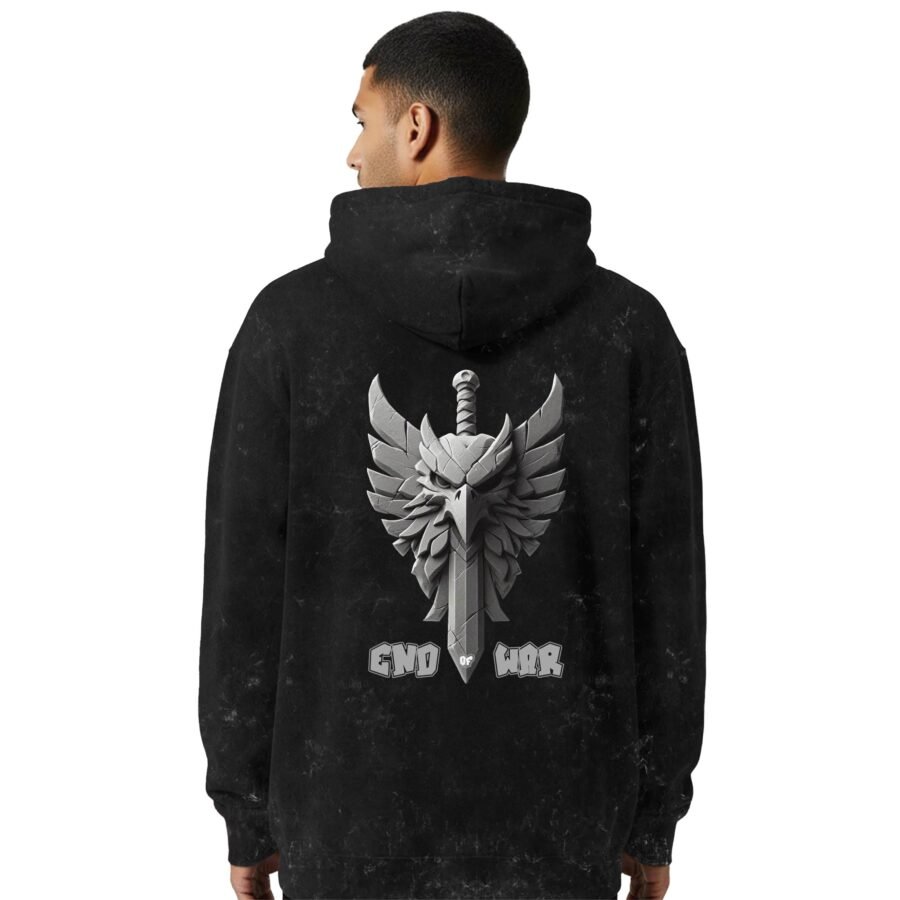 End Of War Acid Wash Hoodie | 300 GSM Premium Cotton Unisex Streetwear | Kalavaasi
