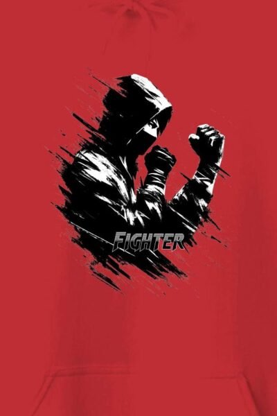 Fighter Red Unisex Hoodie UH24 Frontde