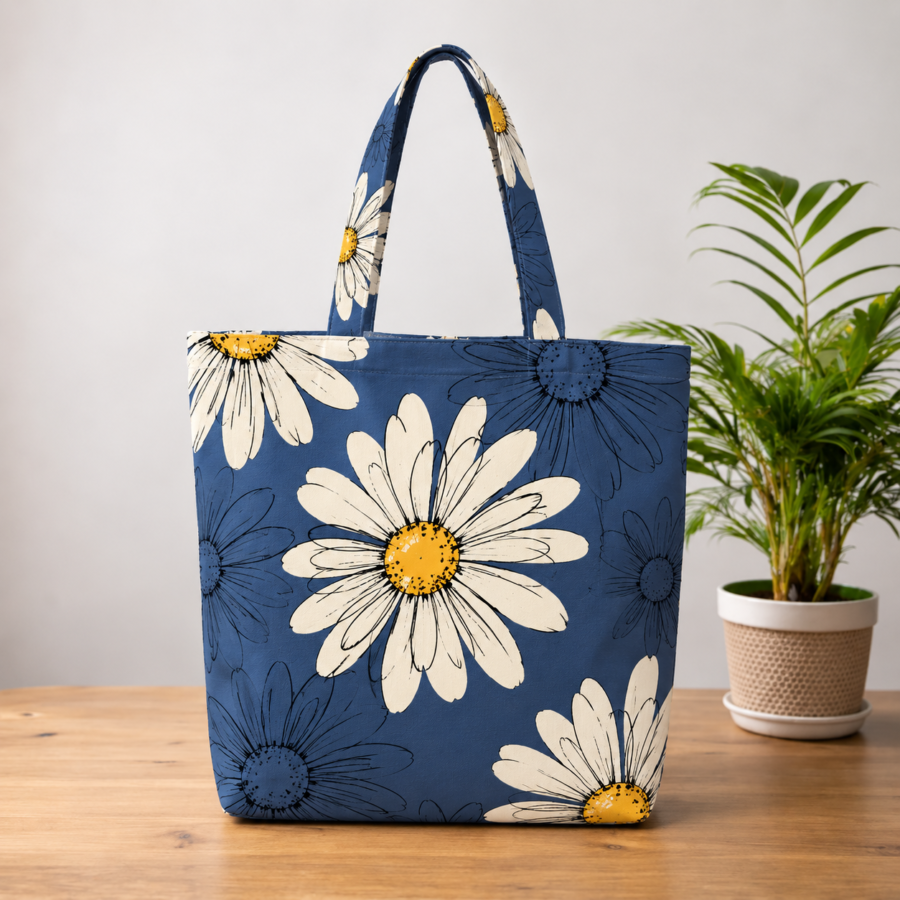 Floral Canvas Pattern Large Tote Bag – UT20 | Kalavaasi