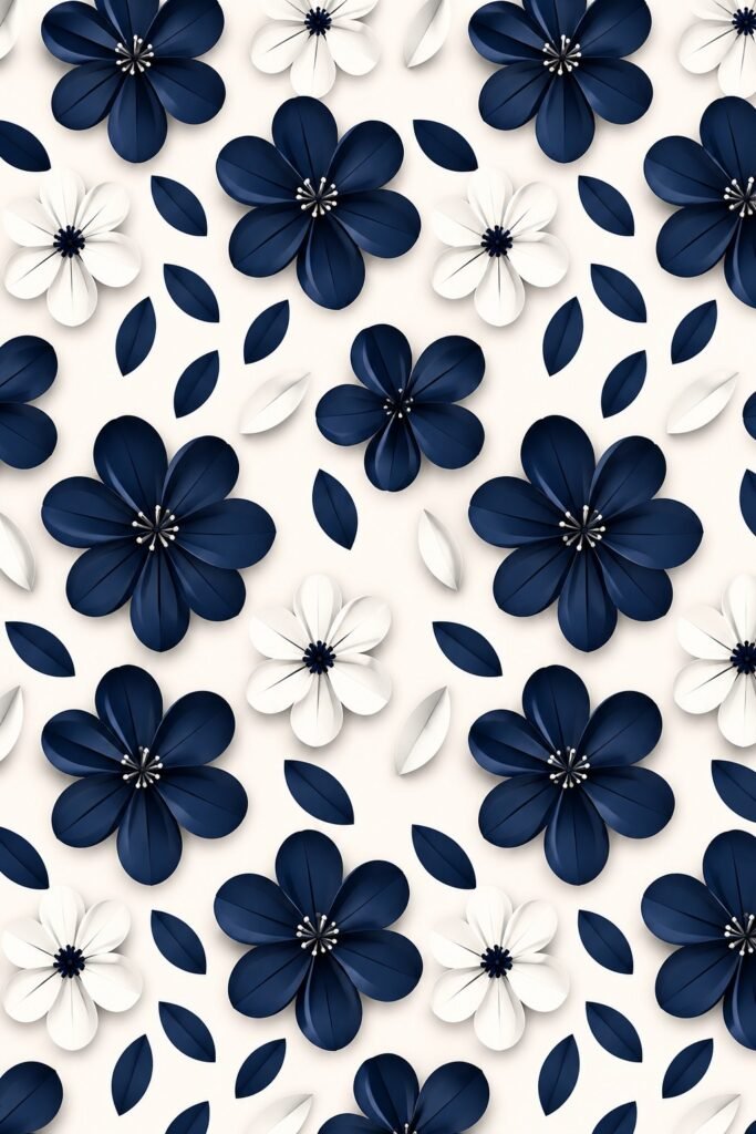 Floral Navy Pattern Large Tote Bag – UT20 Kalavaasi 1