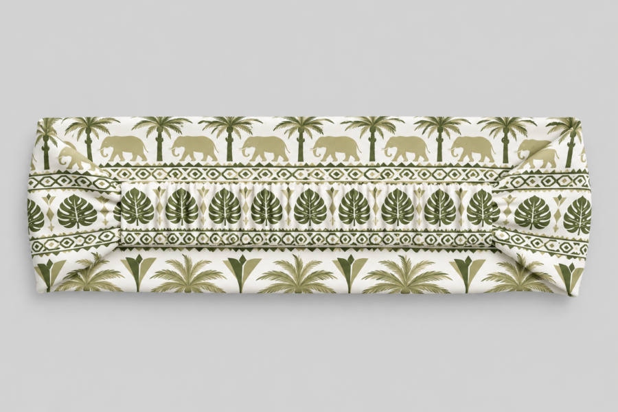 Forest Green Tribal Pattern Headband – Stretchable Sports & Fashion Headband | Kalavaasi