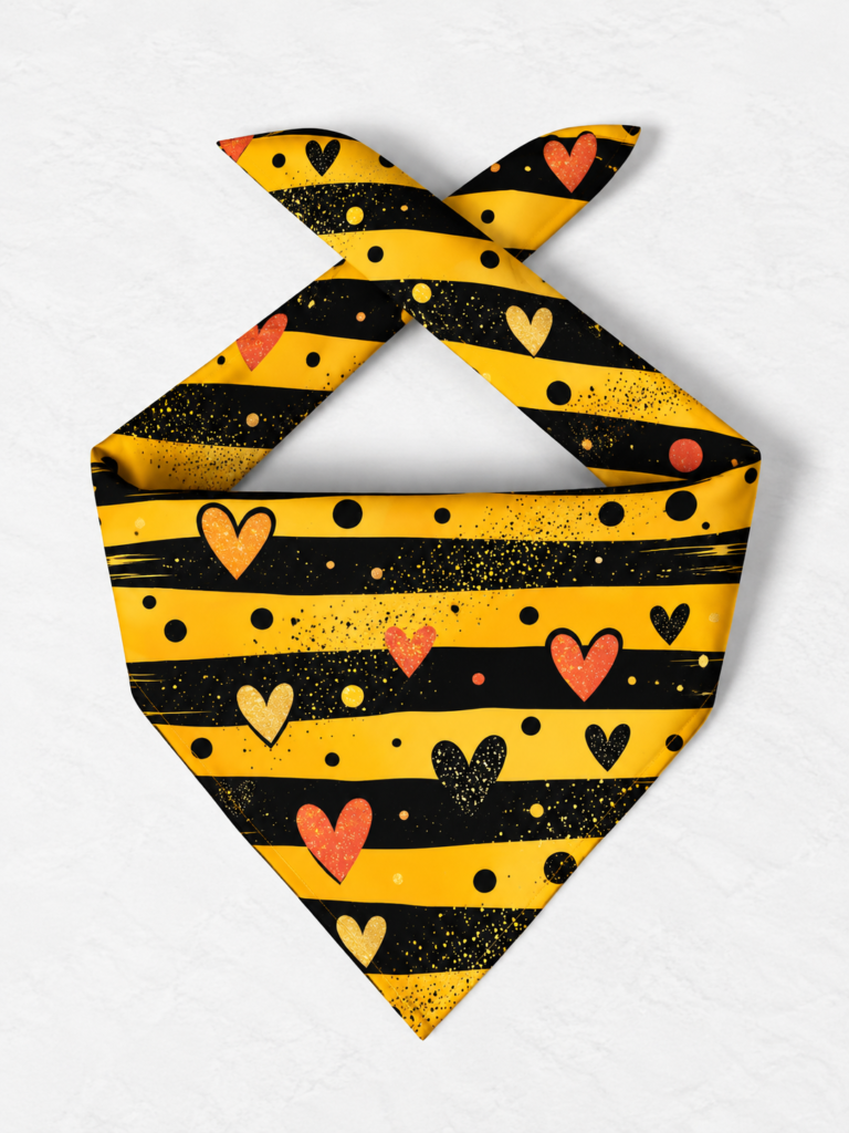 Golden Hearts Bumblebee Bandana