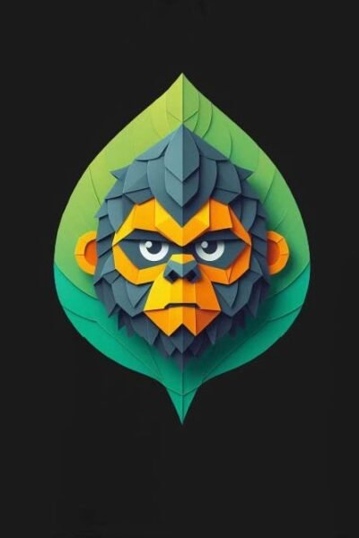 Gorilla Leaf Black Unisex Hoodie UH24 Frontde