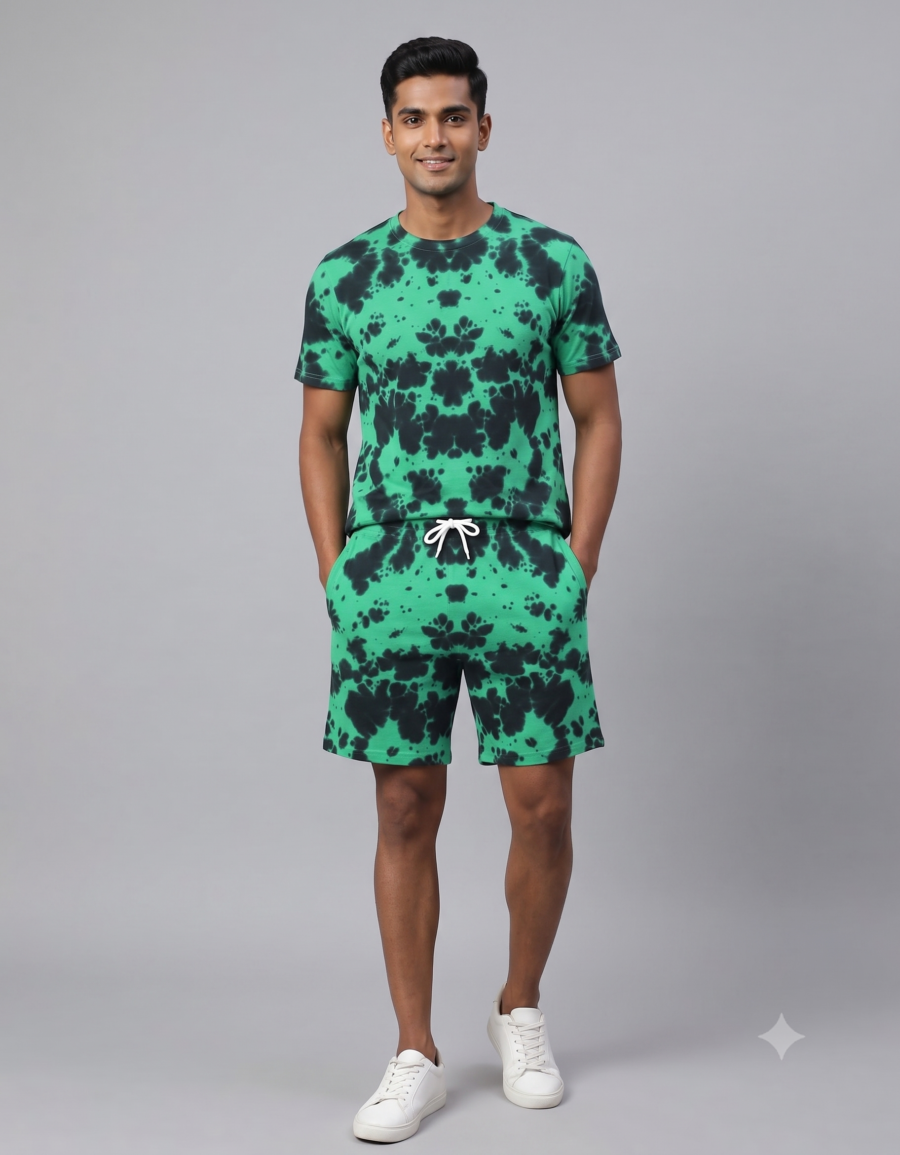 Lavendar Tie-Dye Shorts | 260 GSM Unisex Streetwear Shorts | Kalavaasi