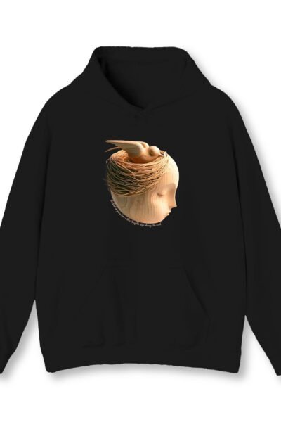 HeadNest Bird Black Unisex Hoodie UH24 Front