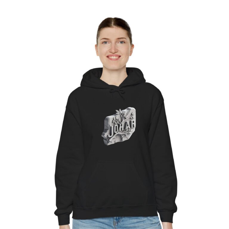 Johar Black Unisex Hoodie UH24 FeMale 2 Front