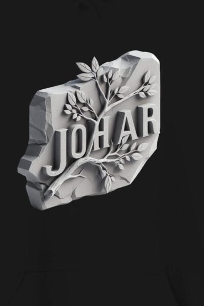 Johar Black Unisex Hoodie UH24 Frontde